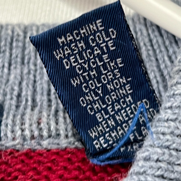 Knitted American Flag Polo Sleeveless Karen Scott size Small - Picture 6 of 6